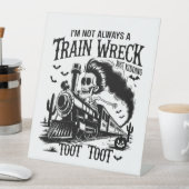 私はいつも列車の難破船のハロウィンではない 台座サイン (インサイチュ)