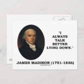 私はいつも嘘をつく方が良い(ジェームス・マディソン) ポストカード (正面/裏面)