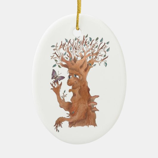 私はいつも新しい友達を作って嬉しい！ セラミックオーナメント (正面)