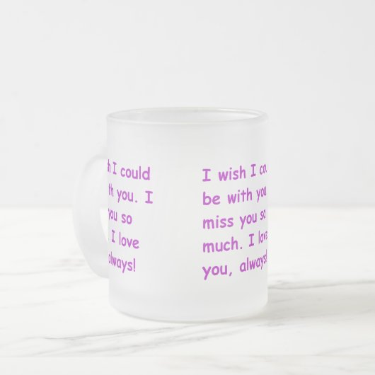 私はいつも望み通りの愛を持っている フロストグラスマグカップ (正面左)