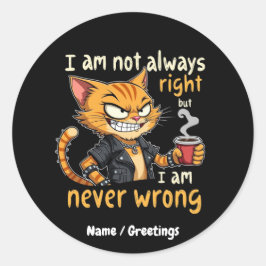 私はいつも正しいとは限らないが、決して間違っていない ラウンドシール