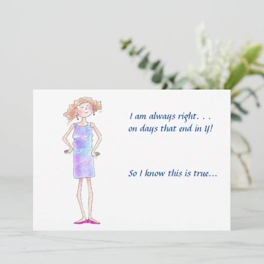 私はいつも正しい、彼女の意見ブルーのドレススケッチh シーズンカード (スタンド正面)