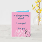 私はいつも考えるあなただ – 折り畳まれたグリーティングカード カード (黄色い花)