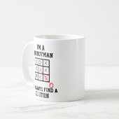 私はいつも解決策のマグを見つける便利屋 コーヒーマグカップ (正面左)