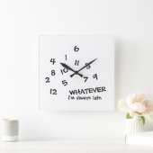私はいつも遅い壁の時計 スクエア壁時計 (ホーム)