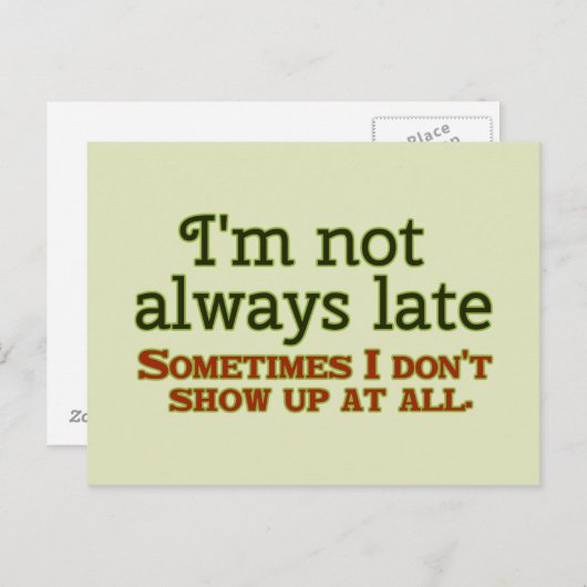 私はいつも遅れるわけではない ポストカード (正面/裏面)