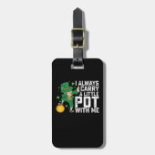 私はいつも運セント・パトリックと小さなポット ラゲッジタグ (正面縦)