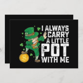 私はいつも運セント・パトリックと小さなポット 招待状 (正面/裏面)