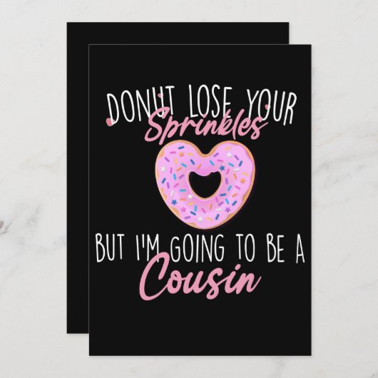 私はいとこになる妊娠の告知 招待状 (正面/裏面)