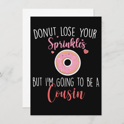 私はいとこの妊娠のお知らせ 招待状 (正面/裏面)