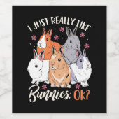 私はうさぎがとても好きだ ワインラベル (シングルラベル)