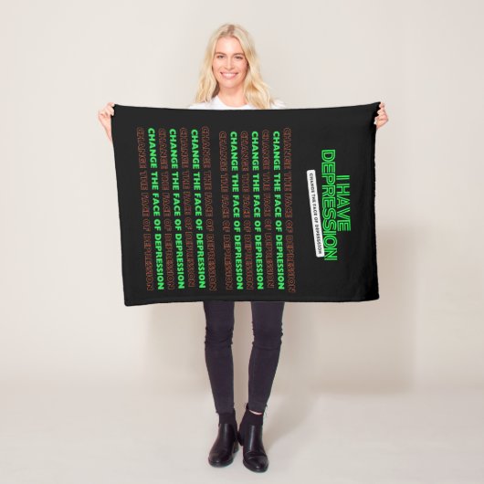 私はうつ病の顔を変える フリースブランケット (インサイチュ)