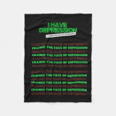 私はうつ病の顔を変える フリースブランケット (正面)