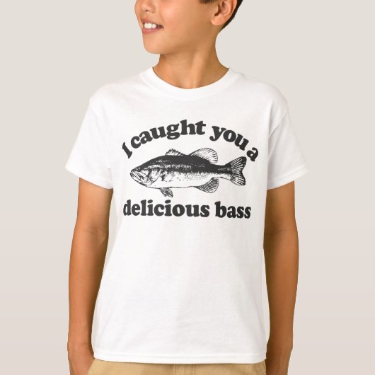 私はおいしい低音つかまえました Tシャツ (正面)