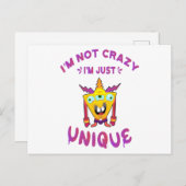 私はおかしくなんかない、私はただユニークなだけ ポストカード (正面/裏面)