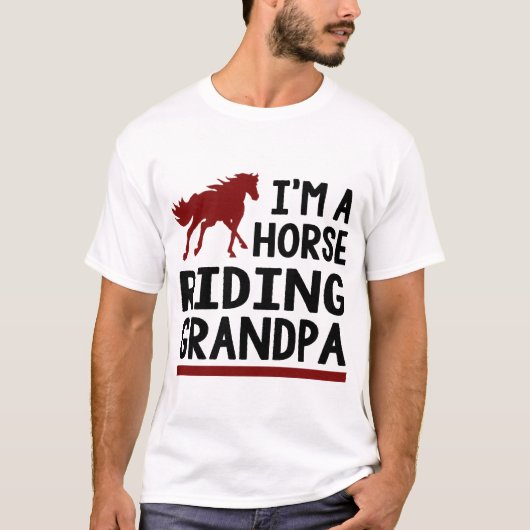 私はおじいちゃんに乗った馬だ Tシャツ (正面)