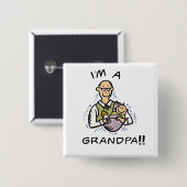 私はおじいちゃんTシャツとギフトだ 缶バッジ (正面&裏面)