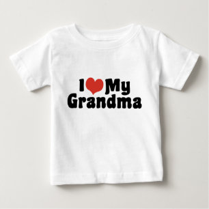 私はおばあちゃんが大好き ベビーTシャツ