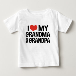 私はおばあちゃんとおじいちゃんが大好き ベビーTシャツ
