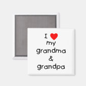 私はおばあちゃんとおじいちゃんが大好き マグネット (正面/裏面)