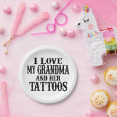 私はおばあちゃんとそのタトゥーの紙プレートが大好き ペーパープレート (パーティー)