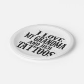 私はおばあちゃんとそのタトゥーの紙プレートが大好き ペーパープレート (アングル)