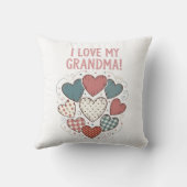 私はおばあちゃんの国ハートデザイン クッション (裏面)