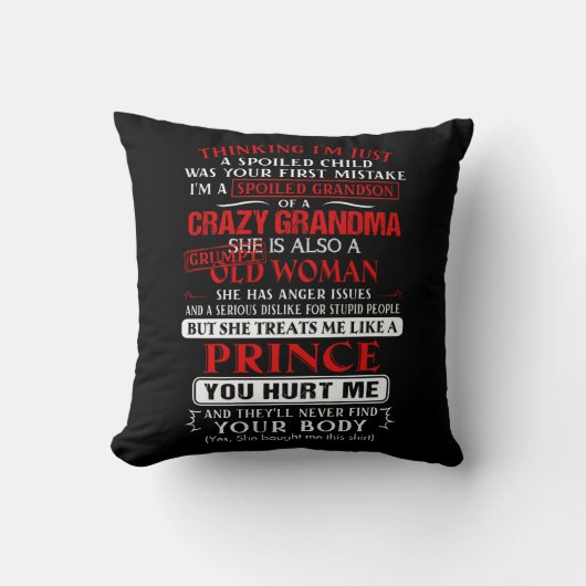 私はおばあちゃんの甘えの孫熱狂するです クッション (正面)