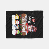 私はおばあちゃんの雪だるまクリスマスクリスマス家族 フリースブランケット (正面(横))