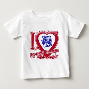 私はおばあちゃん素晴らしの赤いハートが大好き – 写真 ベビーTシャツ