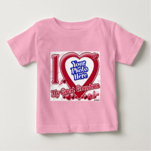 私はおばあちゃん素晴らしの赤いハートが大好き – 写真 ベビーTシャツ