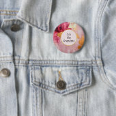 私はおばあちゃん芸術的抽象芸術金ゴールドとピンク 缶バッジ (インサイチュ)