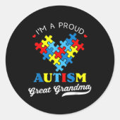 私はおばあちゃん誇りを持ったの自閉症素晴らし意識の自閉症 ラウンドシール (正面)