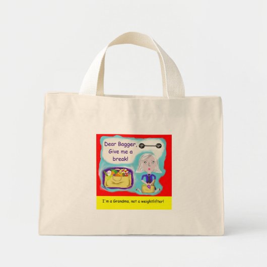 私はおばあちゃん食料品トート ミニトートバッグ (正面)