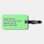 私はおもしろいあなたのバッグレトロ80sミントグリーンパープル ラゲッジタグ (裏面横)