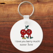 私はおもしろいあなたのベリーが大好き可愛い漫画のカップル キーホルダー (正面)