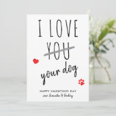 私はおもしろいあなたの犬の幸せなバレンタインデーが大好き シーズンカード (スタンド正面)