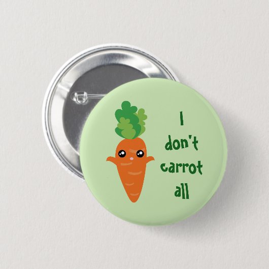 私はおもしろいすべてのフードプンユーモア漫画をニンジンしない 缶バッジ (正面&裏面)