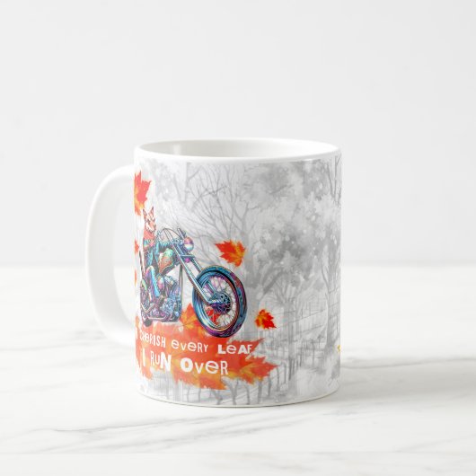 私はおもしろいすべての葉灰色を大切にしているコーヒーマグ コーヒーマグカップ (正面左)