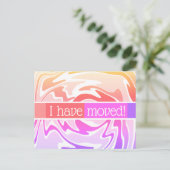 私はおもしろいと発表を動かカラフルした ポストカード (スタンド正面)