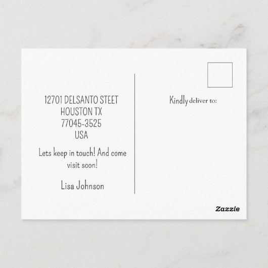 私はおもしろいと発表を動かカラフルした ポストカード (裏面)