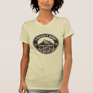 私はおもしろいどこにも行っていない世界旅行者 Tシャツ
