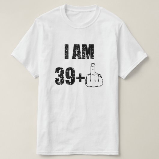 私はおもしろいなメンズワイシャツ40歳の、39です+1つの誕生日 Tシャツ (デザイン正面)