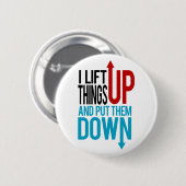 私はおもしろいな体育館のラットの上の事を持ち上げます 缶バッジ (正面&裏面)