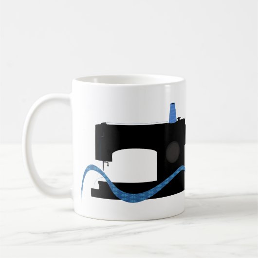 私はおもしろいな裁縫のデザイン住んでいます縫います コーヒーマグカップ (左)