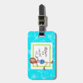 私はおもしろいのためにちょうどここにいます ラゲッジタグ (正面縦)