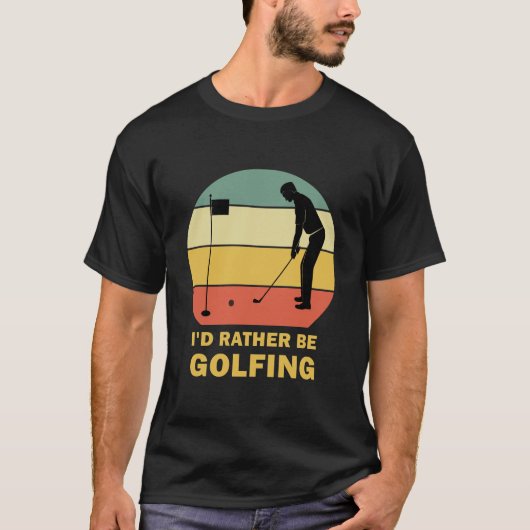 私はおもしろいむしろゴルフ引用文ゴルフをする Tシャツ (正面)