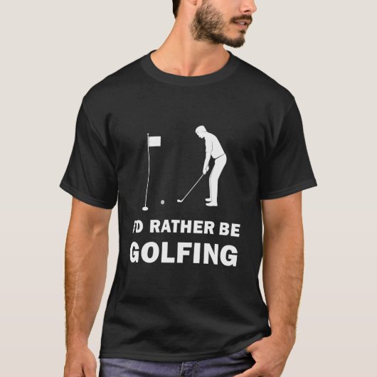 私はおもしろいむしろゴルフ引用文ゴルフをする Tシャツ (正面)