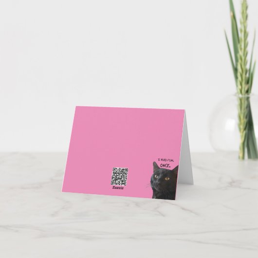 私はおもしろいを持っていた。1回。黒猫予測できな引用文 カード (裏面)