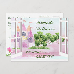 私はおもしろいを移動クラシックした新しい近所の移動 案内ポストカード